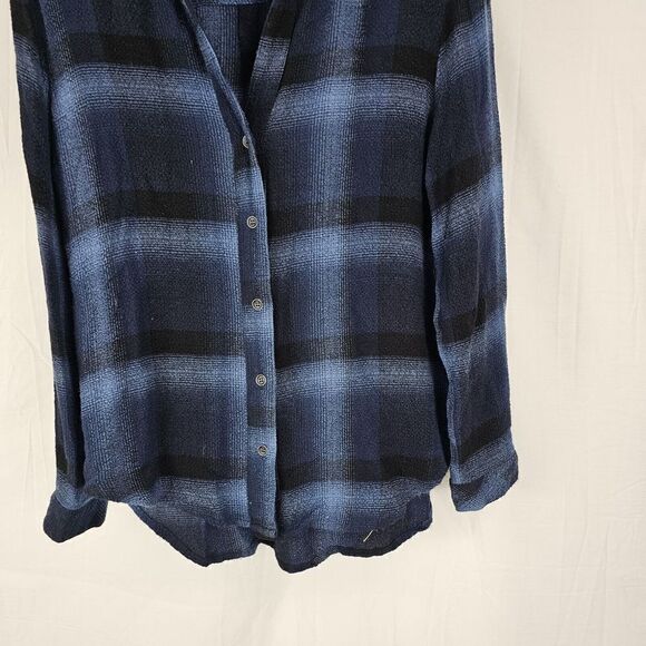 Bella Dahl Classic Button Down - Admiral Blue Plaid Women’s Size XS Blouse - Picture 4 of 8
